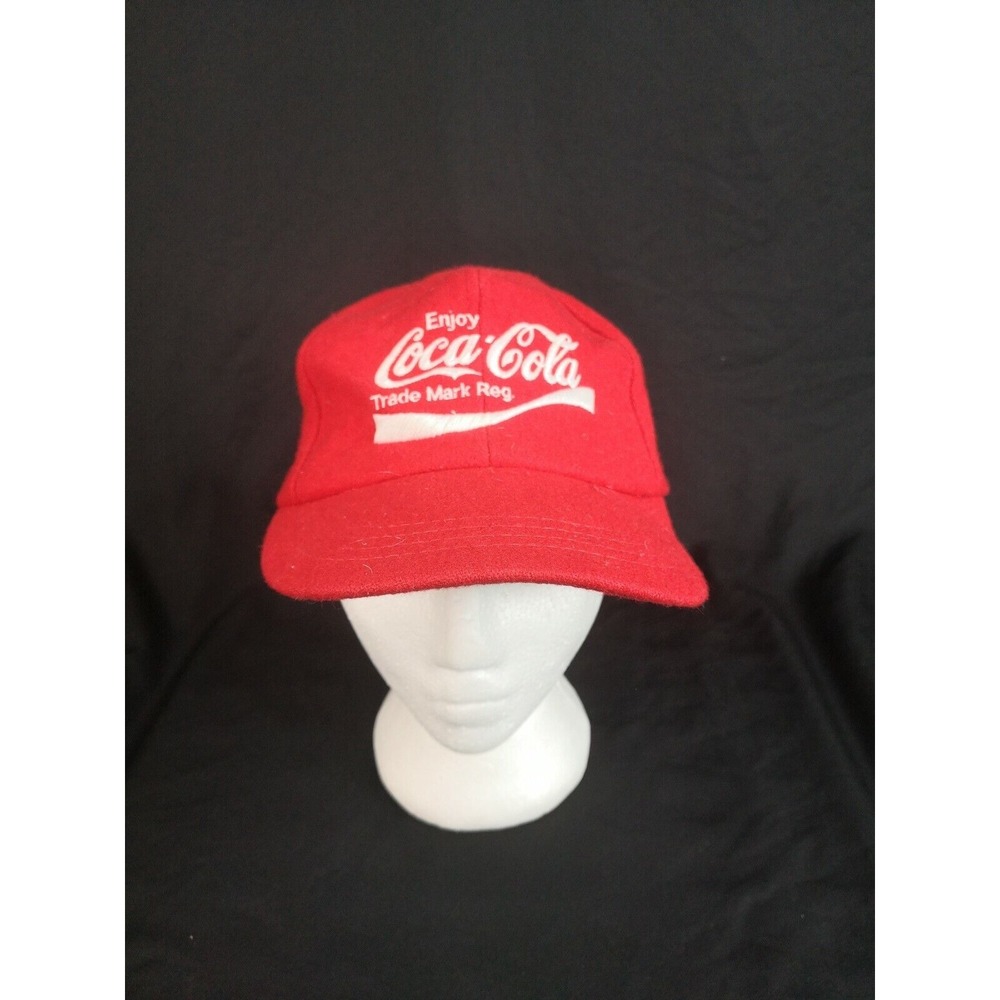 Vintage 1980's 90's Enjoy Coca Cola‎ Red Wool Snapback Baseball Hat Cap Coke